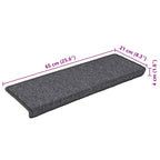 Stair Mats 30 pcs 65x21x4 cm Dark Grey Rectangular Edge