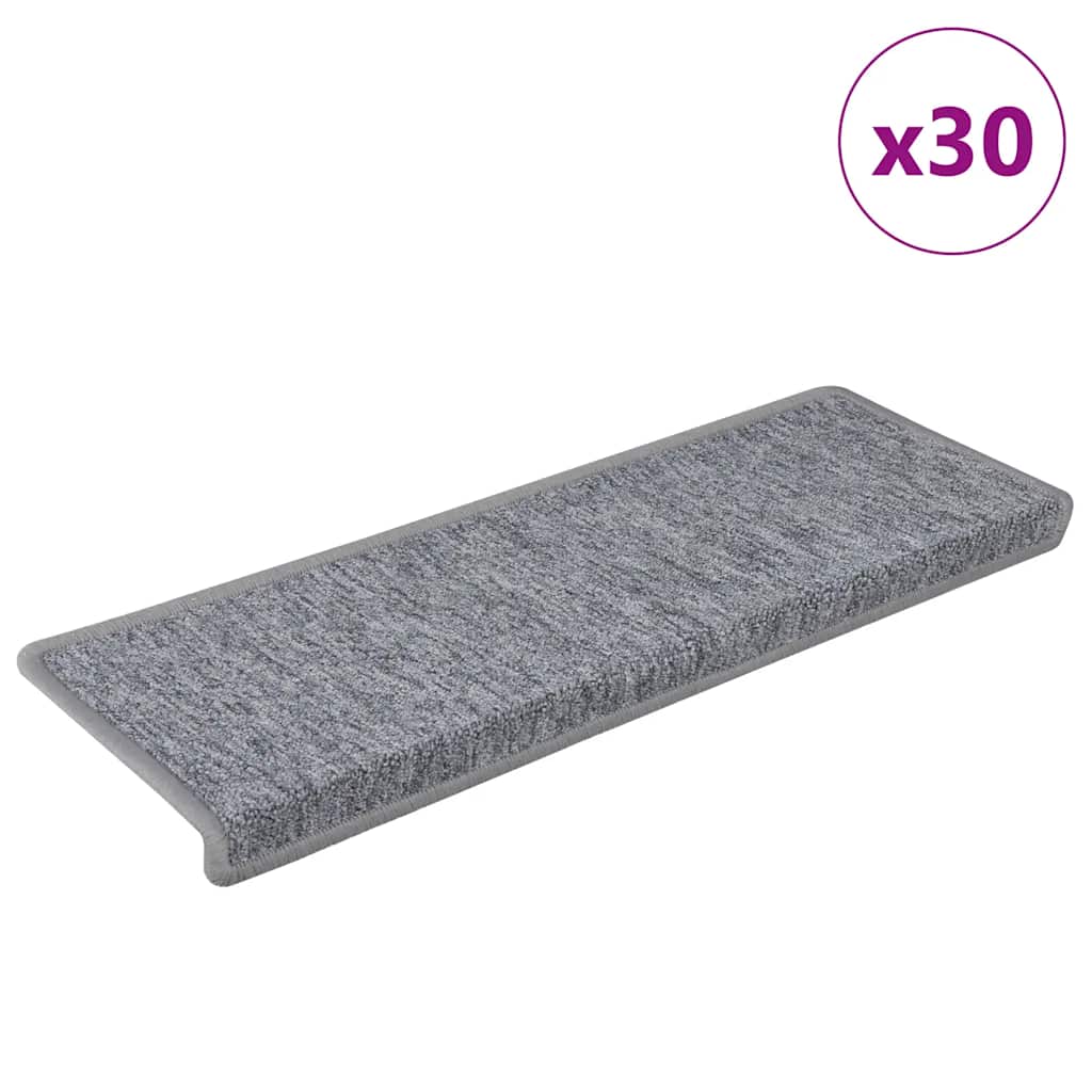 Stair Mats 30 pcs 65x21x4 cm Light Grey Rectangular Edge