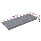 Stair Mats 30 pcs 65x21x4 cm Light Grey Rectangular Edge