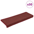 Stair Mats 30 pcs 65x21x4 cm Bordeaux Rectangular Edge