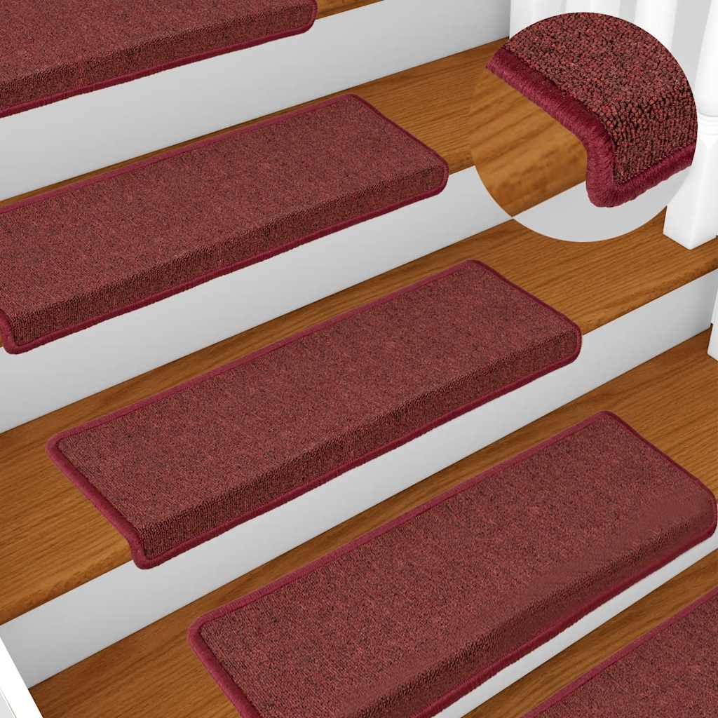 Stair Mats 30 pcs 65x21x4 cm Bordeaux Rectangular Edge