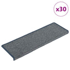 Stair Mats 30 pcs 65x21x4 cm Light Grey and Blue Rectangular Edge