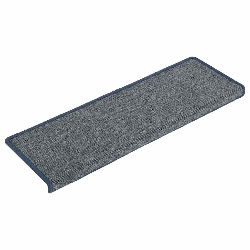 Stair Mats 30 pcs 65x21x4 cm Light Grey and Blue Rectangular Edge