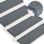 Stair Mats 30 pcs 65x21x4 cm Light Grey and Blue Rectangular Edge