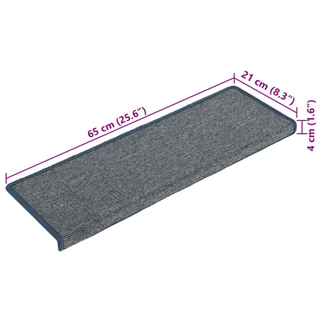 Stair Mats 30 pcs 65x21x4 cm Light Grey and Blue Rectangular Edge
