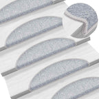 Stair Mats 20 pcs 56x17x3 cm Light Grey Half Round