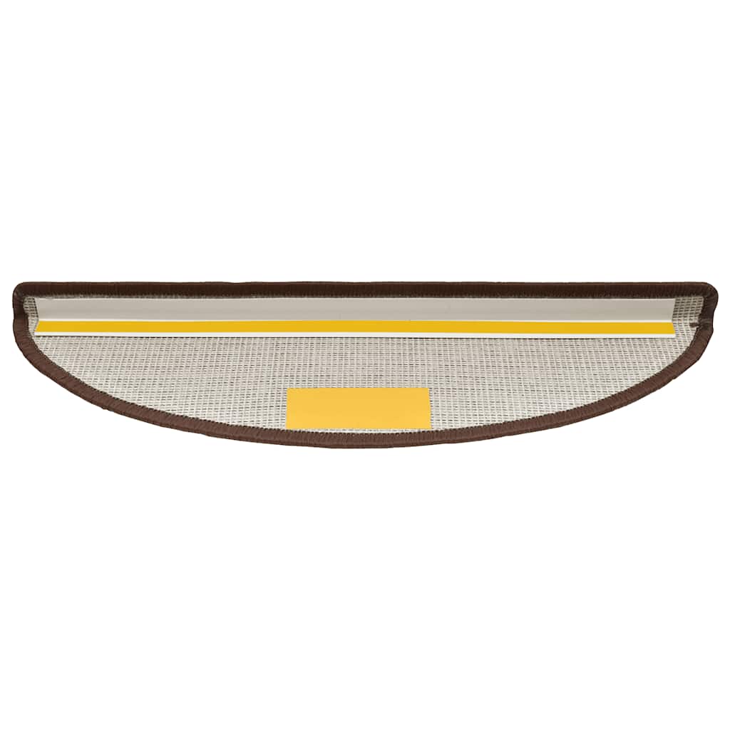 Stair Mats 20 pcs 56x17x3 cm Coffee Brown Half Round