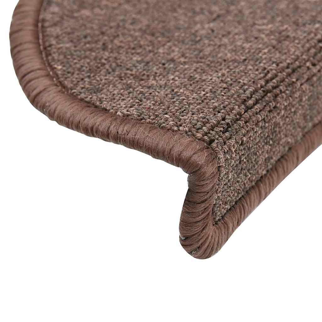 Stair Mats 20 pcs 56x17x3 cm Coffee Brown Half Round