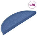 Stair Mats 20 pcs 56x17x3 cm Blue Half Round