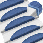 Stair Mats 20 pcs 56x17x3 cm Blue Half Round