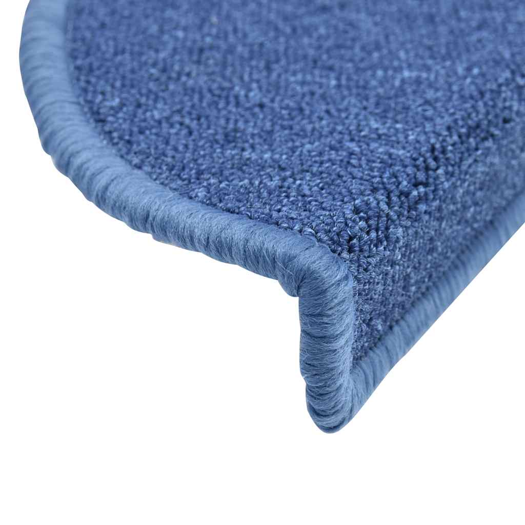 Stair Mats 20 pcs 56x17x3 cm Blue Half Round