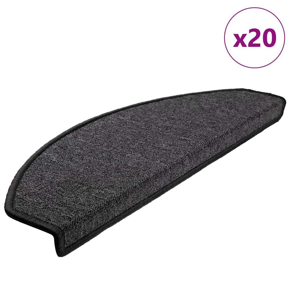 Stair Mats 20 pcs 65x24x4 cm Anthracite Half Round Large