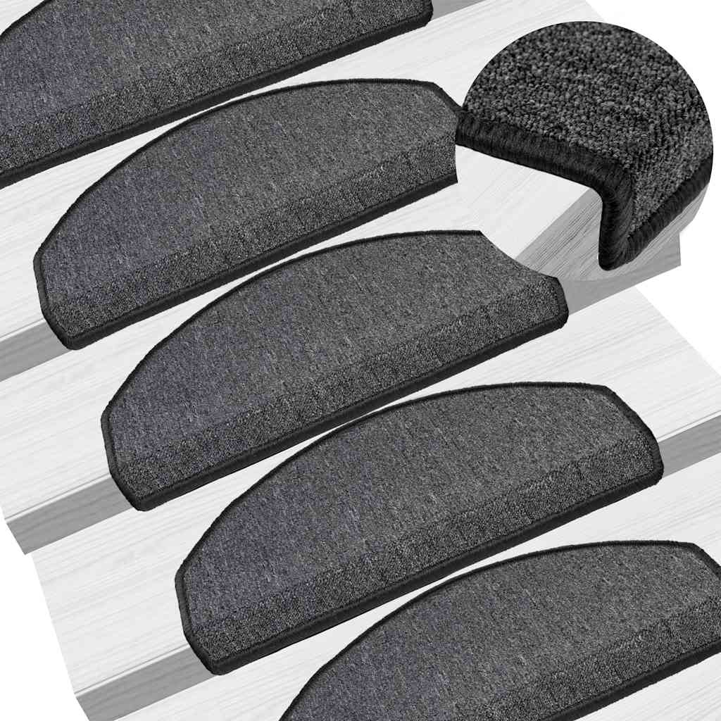 Stair Mats 20 pcs 65x24x4 cm Anthracite Half Round Large