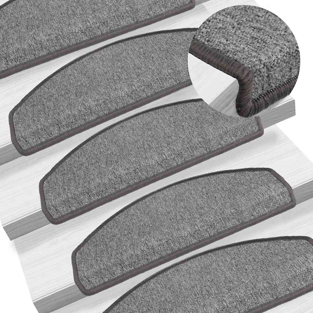 Stair Mats 20 pcs 65x24x4 cm Dark Grey Half Round Large