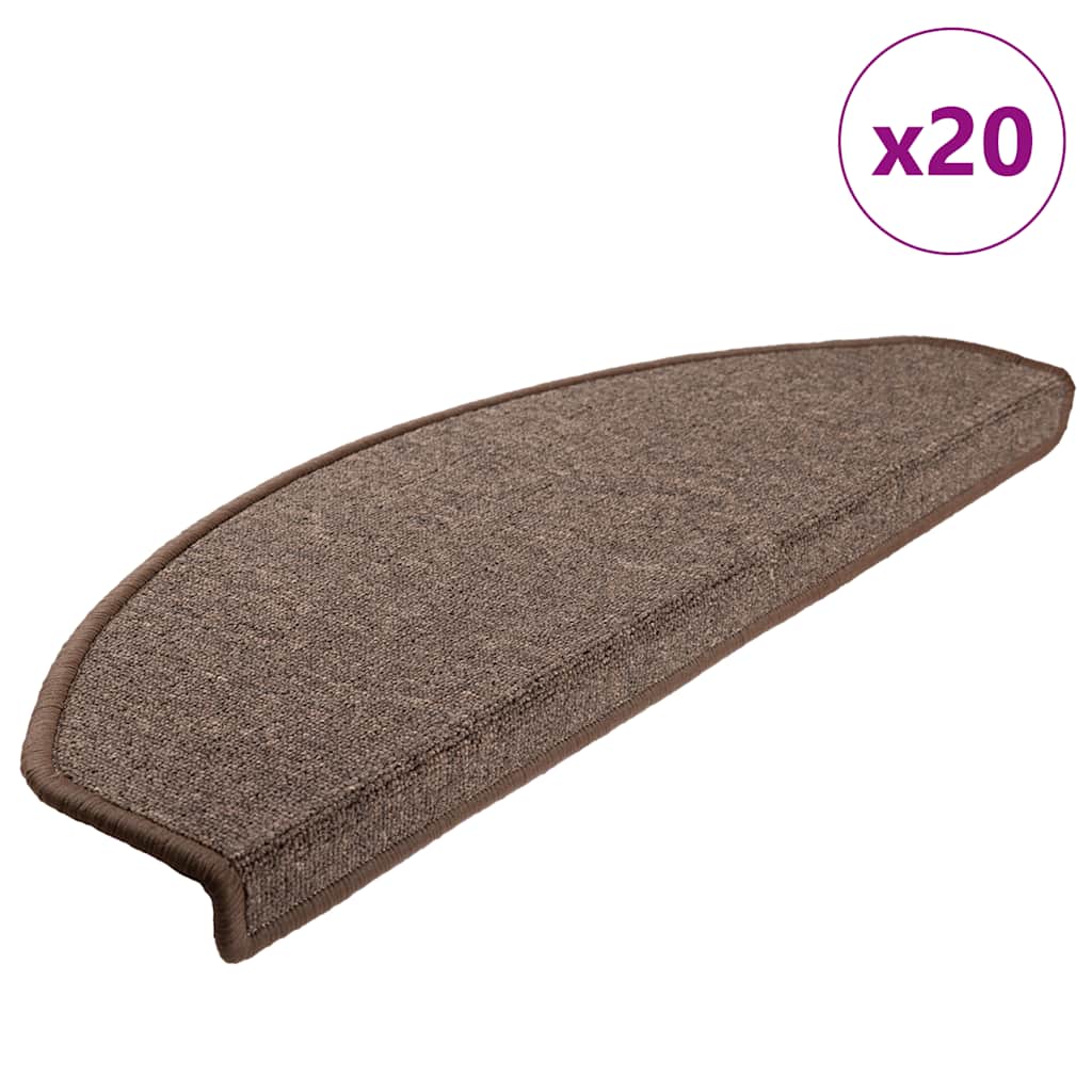Stair Mats 20 pcs 65x24x4 cm Coffee Brown Half Round Large
