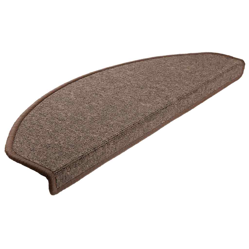 Stair Mats 20 pcs 65x24x4 cm Coffee Brown Half Round Large
