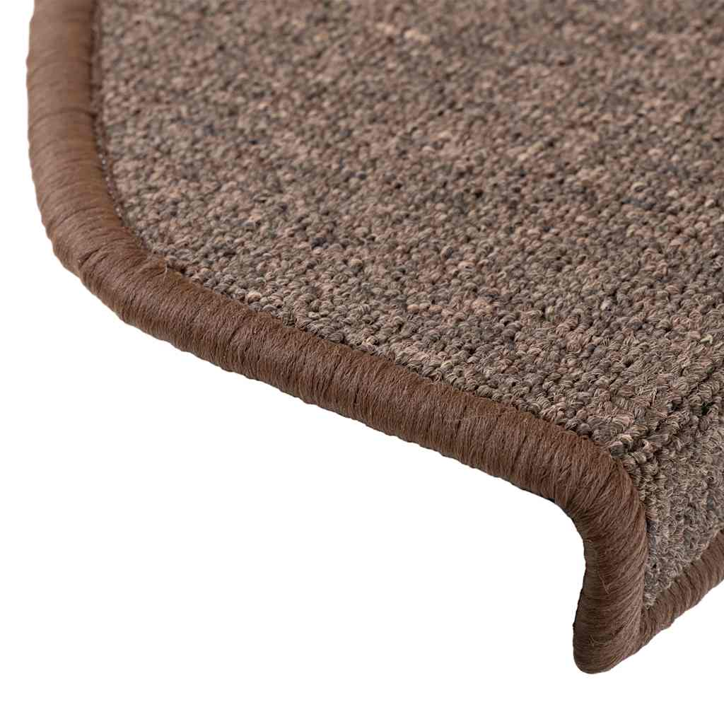 Stair Mats 20 pcs 65x24x4 cm Coffee Brown Half Round Large