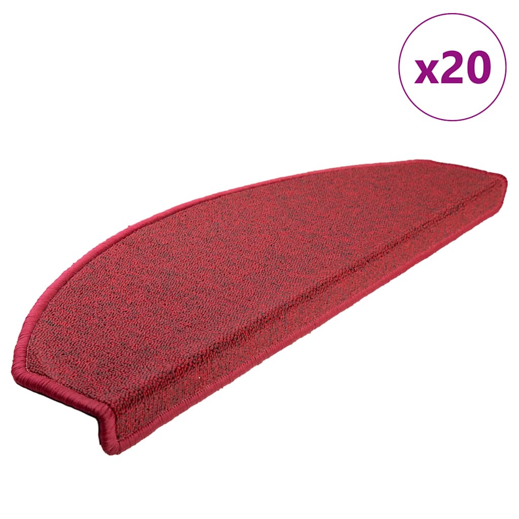 Stair Mats 20 pcs 65x24x4 cm Red Half Round Large