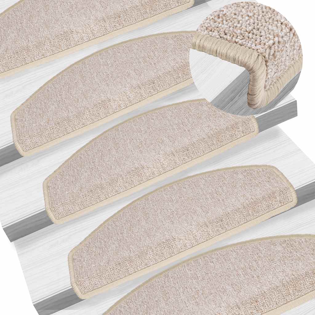 Stair Mats 20 pcs 65x24x4 cm Taupe Half Round Large