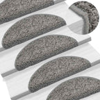 Stair Mats 30 pcs 56x17x3 cm Grey Half Round