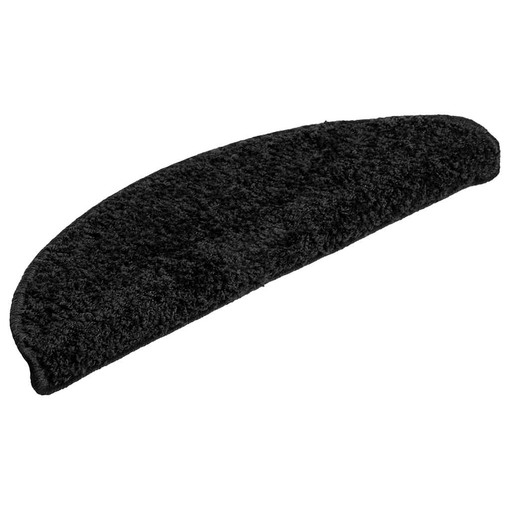 Stair Mats 30 pcs 56x17x3 cm Black Half Round