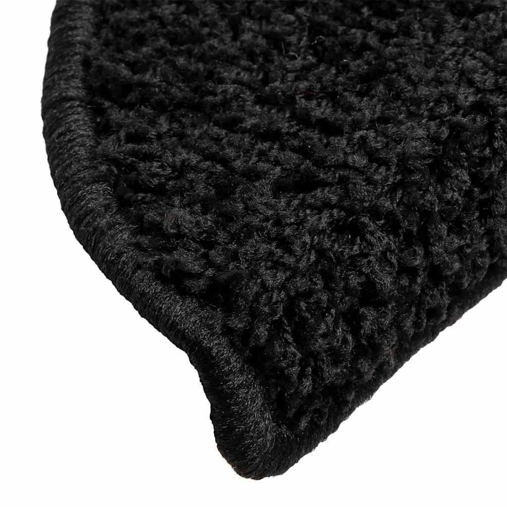 Stair Mats 30 pcs 56x17x3 cm Black Half Round