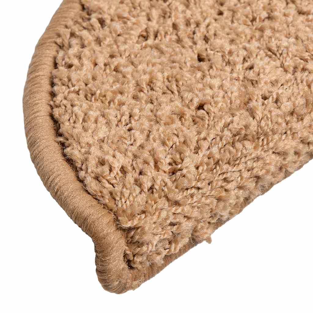 Stair Mats 30 pcs 56x17x3 cm Beige Half Round