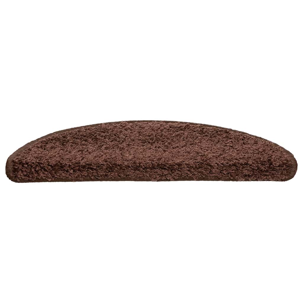 Stair Mats 30 pcs 56x17x3 cm Brown Half Round