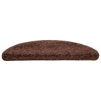 Stair Mats 30 pcs 56x17x3 cm Brown Half Round