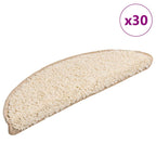 Stair Mats 30 pcs 56x17x3 cm Cream Half Round