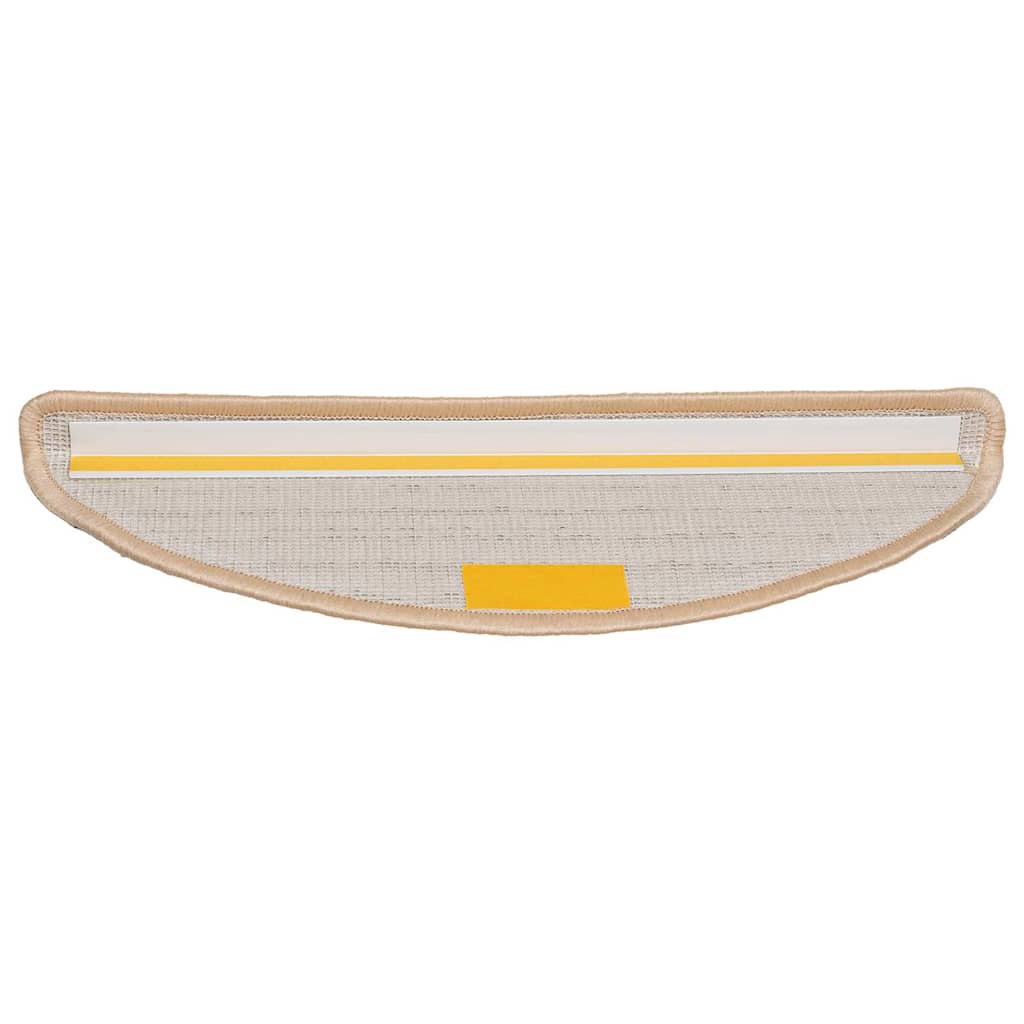 Stair Mats 30 pcs 56x17x3 cm Cream Half Round