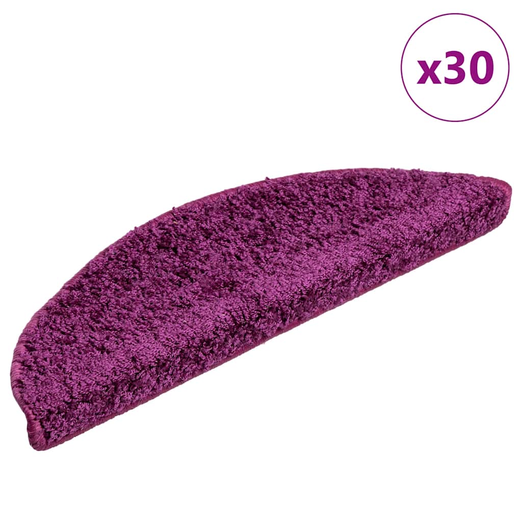 Stair Mats 30 pcs 56x17x3 cm Violet Half Round