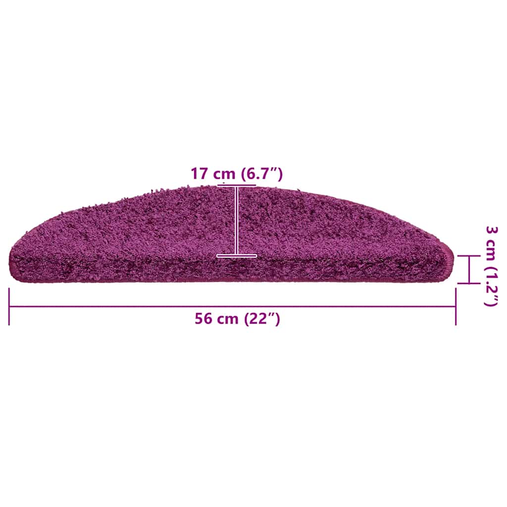 Stair Mats 30 pcs 56x17x3 cm Violet Half Round