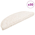 Stair Mats 30 pcs 56x17x3 cm White Half Round