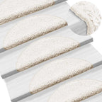 Stair Mats 30 pcs 56x17x3 cm White Half Round