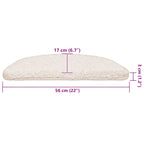 Stair Mats 30 pcs 56x17x3 cm White Half Round