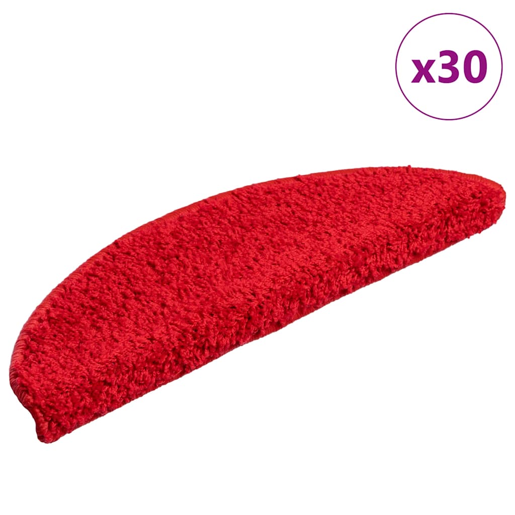 Stair Mats 30 pcs 56x17x3 cm Red Half Round