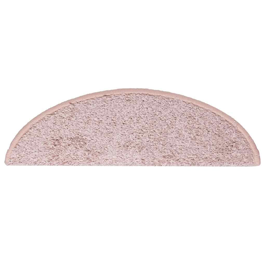 Stair Mats 30 pcs 56x17x3 cm Light Pink Half Round