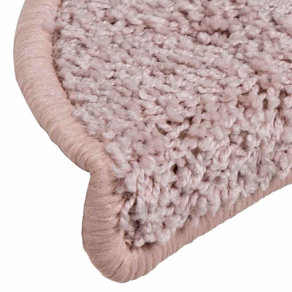 Stair Mats 30 pcs 56x17x3 cm Light Pink Half Round