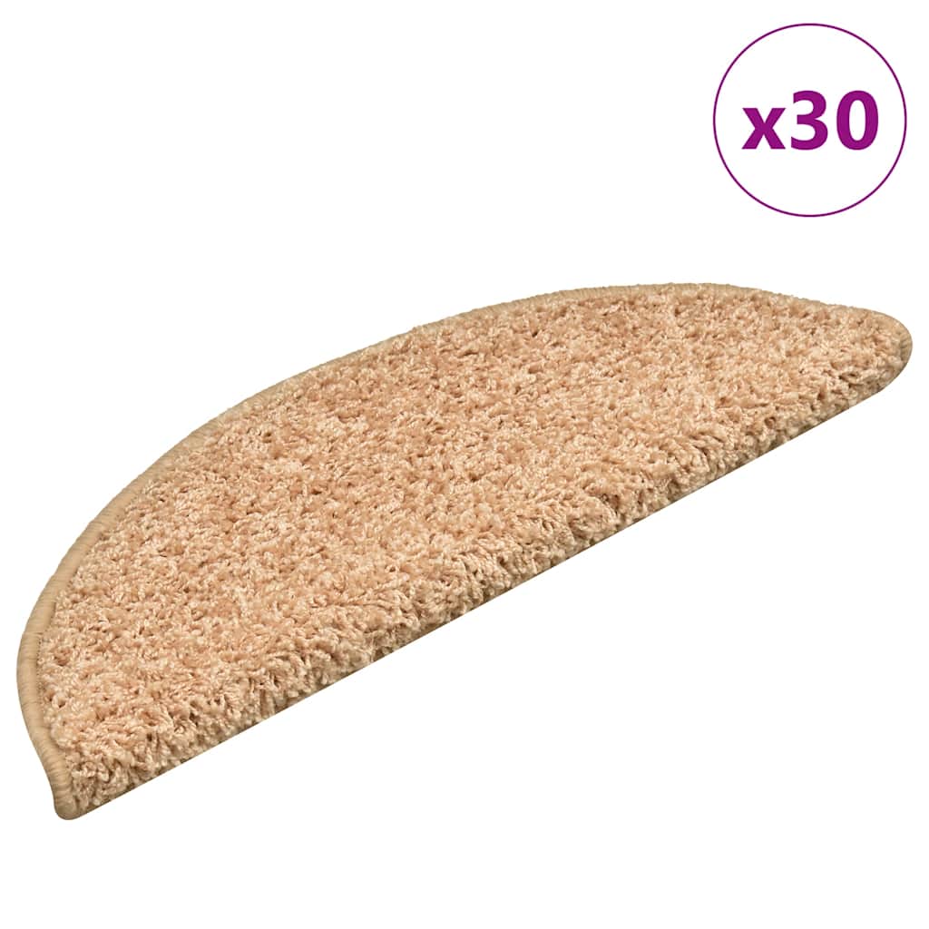 Stair Mats 30 pcs 56x17x3 cm Gold Half Round
