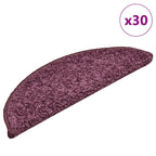 Stair Mats 30 pcs 56x17x3 cm Dark Purple Half Round