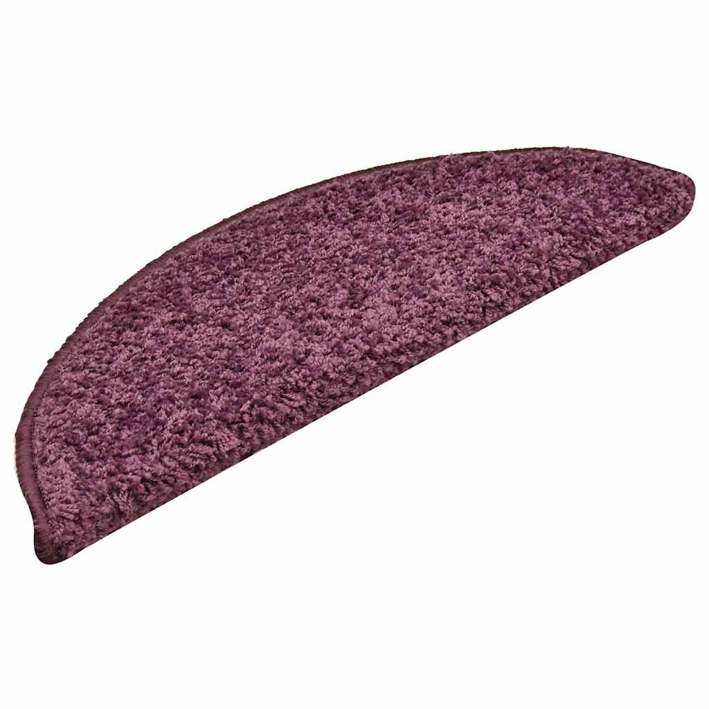 Stair Mats 30 pcs 56x17x3 cm Dark Purple Half Round