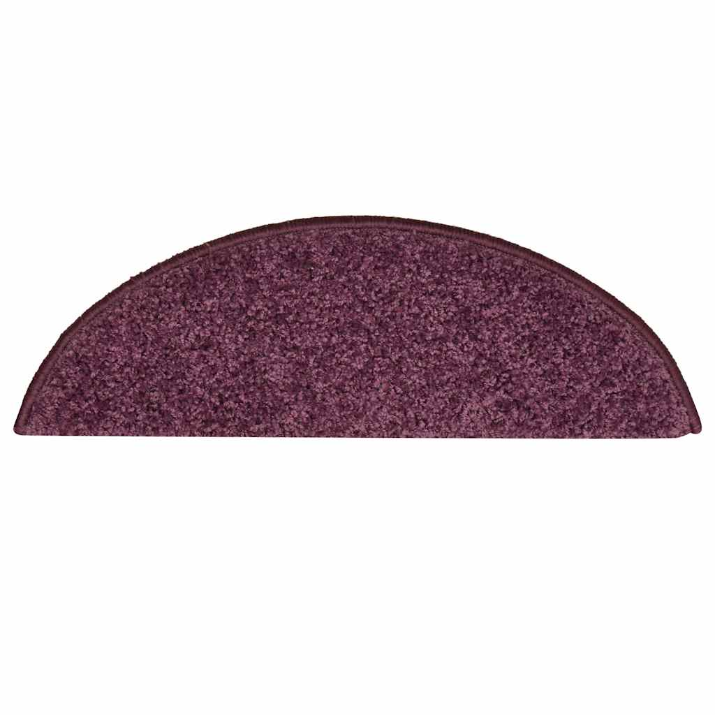 Stair Mats 30 pcs 56x17x3 cm Dark Purple Half Round