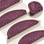 Stair Mats 30 pcs 56x17x3 cm Dark Purple Half Round