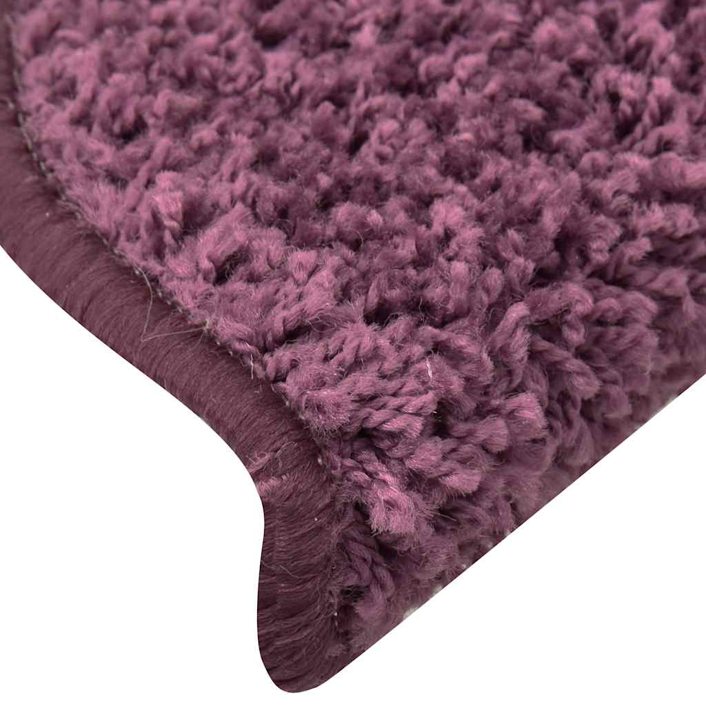 Stair Mats 30 pcs 56x17x3 cm Dark Purple Half Round