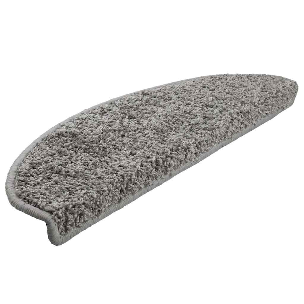 Stair Mats 30 pcs 65x21x4 cm Grey Half Round Large