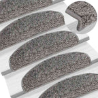 Stair Mats 30 pcs 65x21x4 cm Grey Half Round Large
