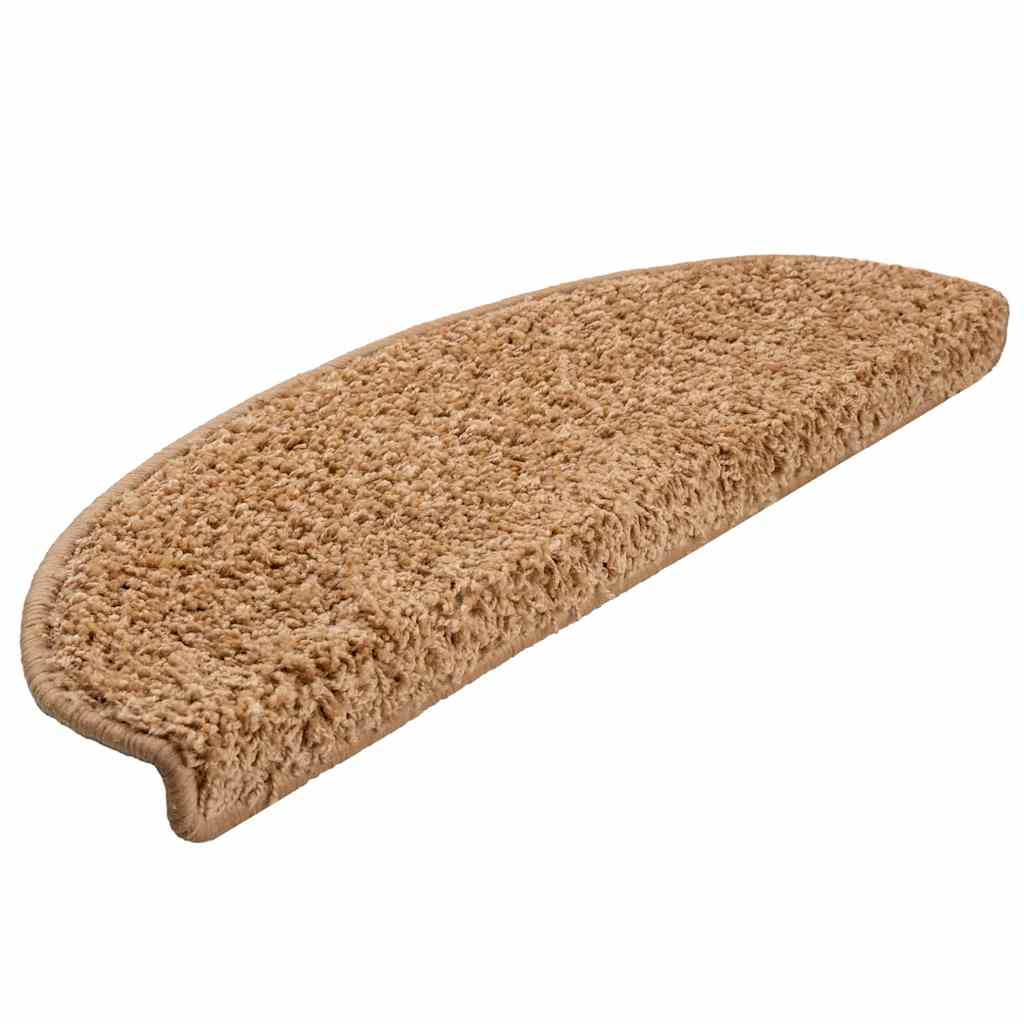 Stair Mats 30 pcs 65x21x4 cm Beige Half Round Large
