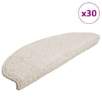 Stair Mats 30 pcs 65x21x4 cm White Half Round Large