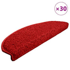 Stair Mats 30 pcs 65x21x4 cm Red Half Round Large
